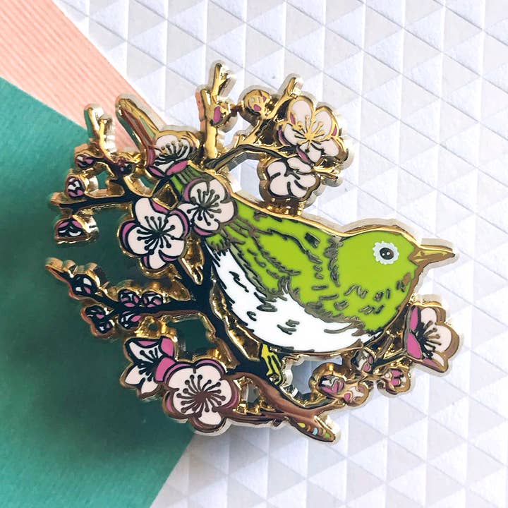 Ume till Mejiro • Japansk Plum & Bird Emaljstift för wholesale av Shishido Creative