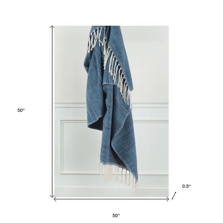 HomeRoots - Wholesale Throw Blanket - Blue Woven 100% Poly Pet Throw Blanket3