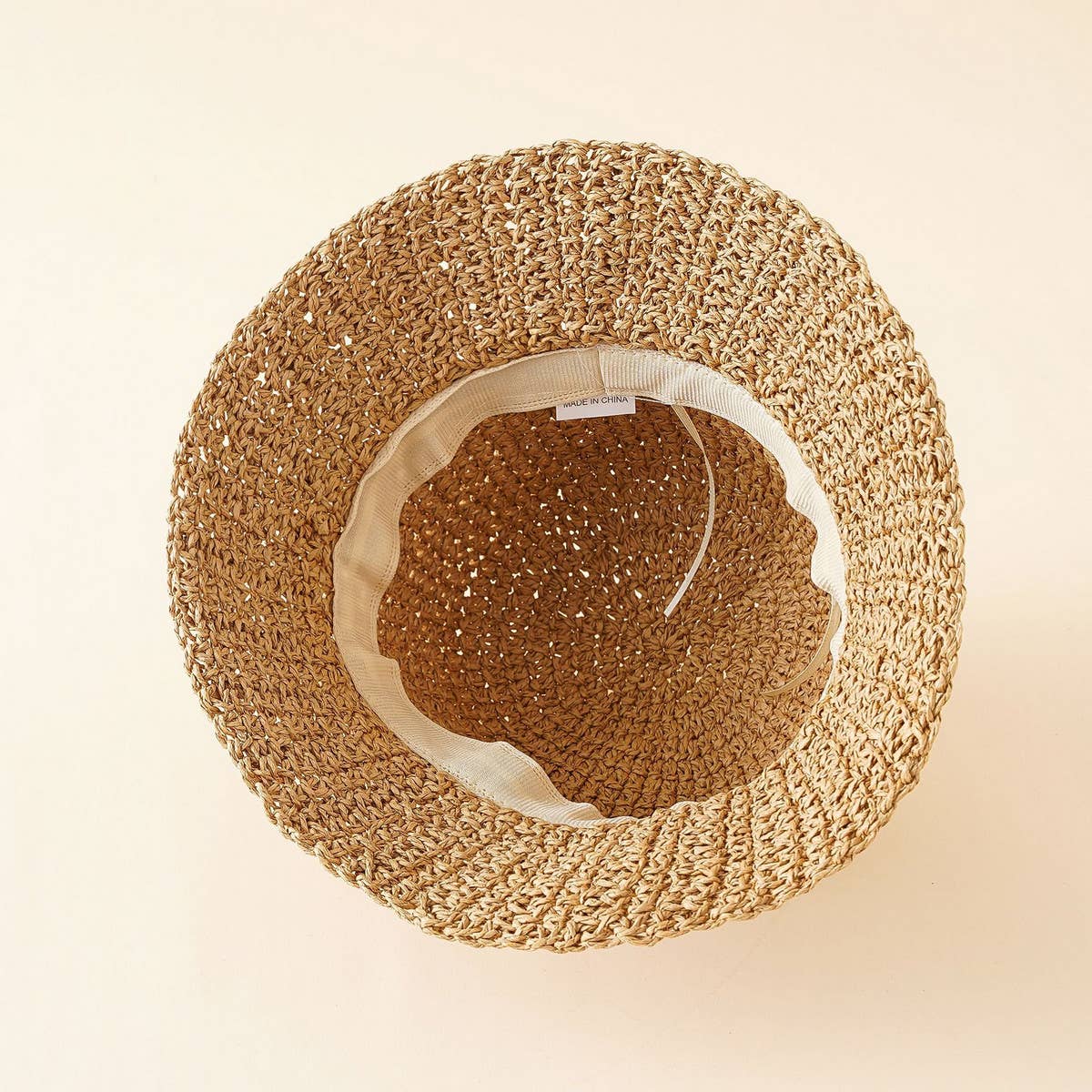 ACCITY - Wholesale Bucket Hat - Women's - PASTORAL STYLE BEACH STRAW BUCKET HAT_CWAH14161