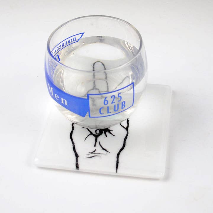 Kiku Handmade | Contemporary Fused Glass Home Goods - Wholesale Coasters - Peace Sign Fused Glass 4" Single Coaster1