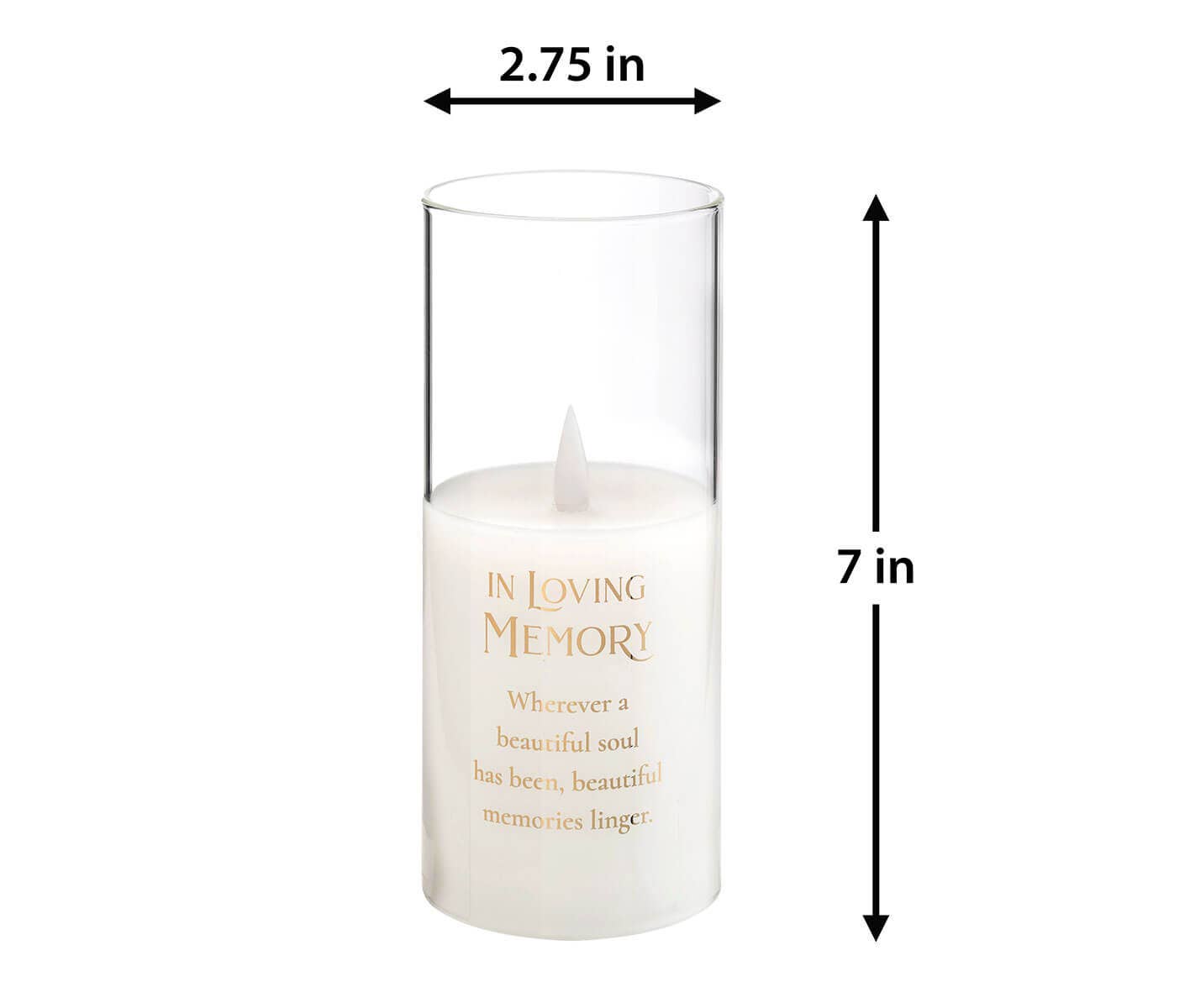 Lillian Rose - Wholesale Candle Holder - "In Loving Memory" Glass LED Candle Holder/Sympathy Verse1