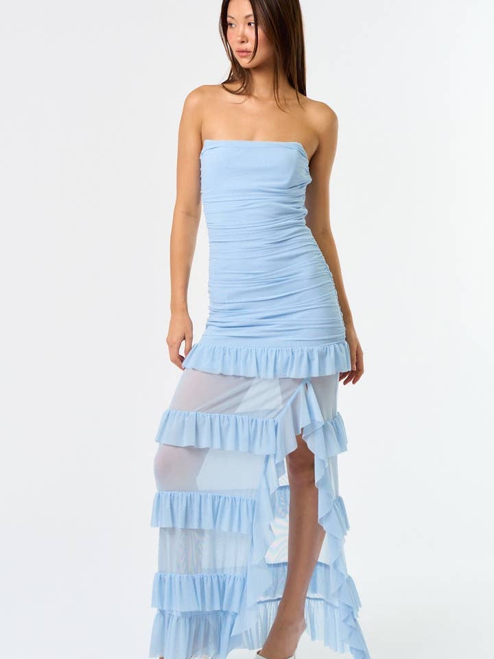 Blue Blush - Wholesale Dress - Women's - IBD33691 Ruffle Maxi Corset Dress9