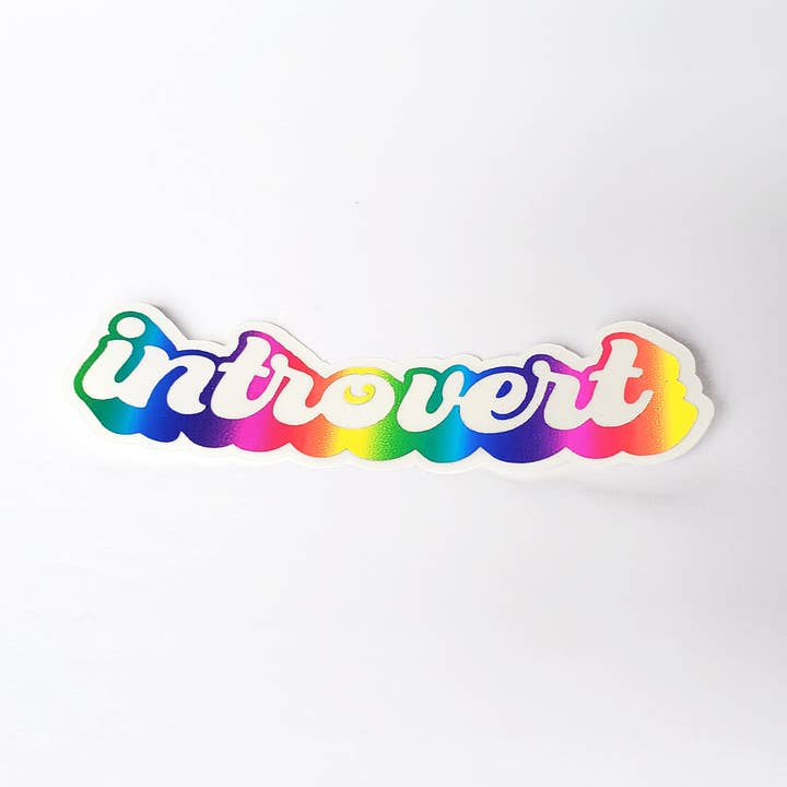 Introvert Rainbow Clear Sticker for wholesale by Lucky Dog Design Co.