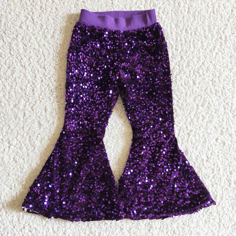 Aier Wholesale - Vente Pantalon – enfant - Pantalon à fond évasé à paillettes pour fêtes d'anniversaire pour petites filles et tout-petits6