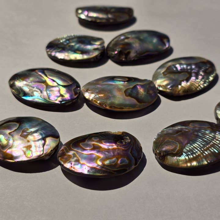 Rock Paradise - Wholesale Beads - Abalone Shell Oval Bead - Side Drilled2