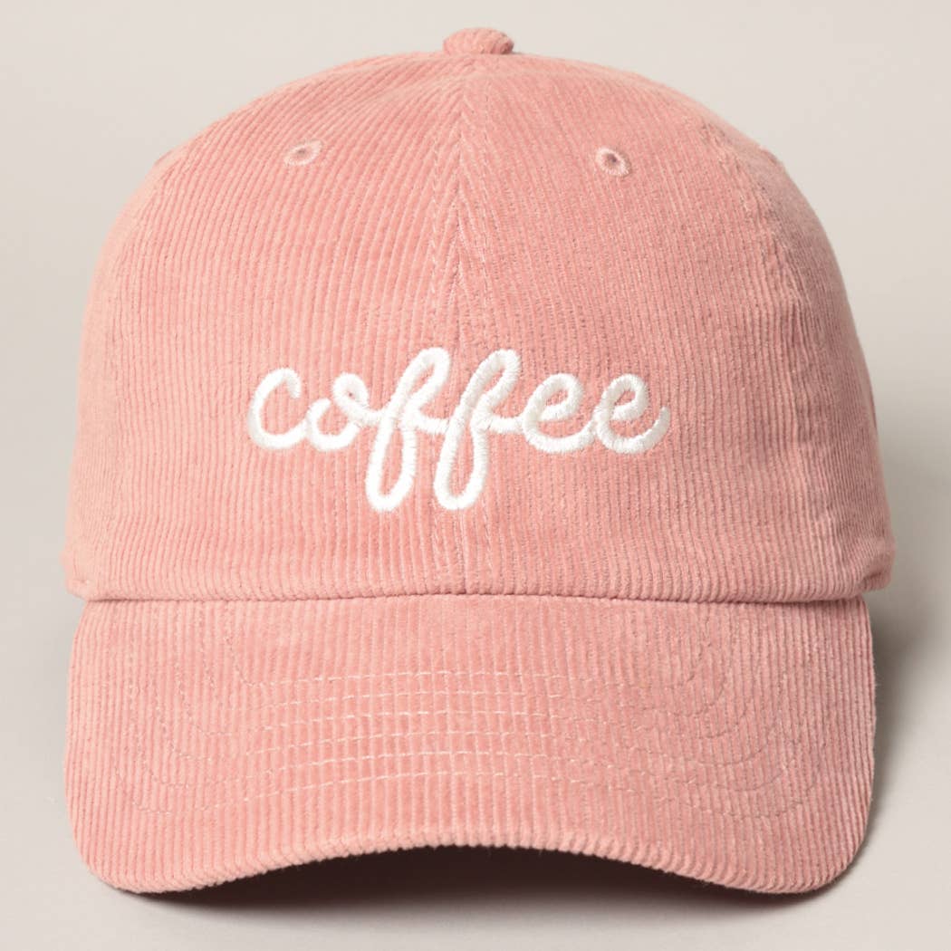 Fashion City - Wholesale Baseball cap – Women's - COFFEE Embroidered Corduroy Cap1