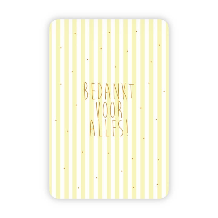 Wenskaart | Bedankt voor alles goudfolie voor wholesale door Wensjegeluk
