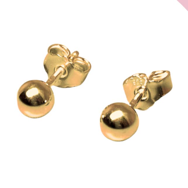 Orecchini a sfera in argento/oro 5 mm per la vendita all'ingrosso da parte di BaBa Jewellery for happiness