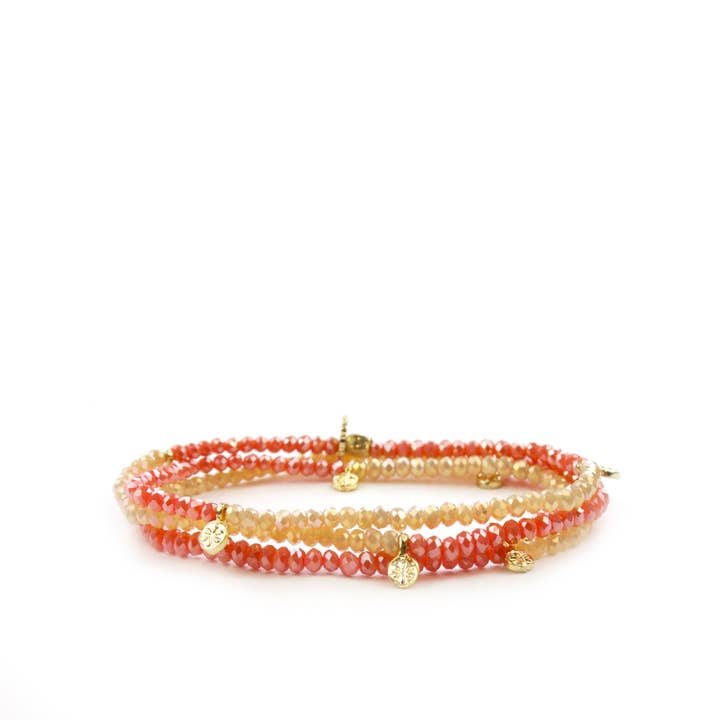Marlyn Schiff - Wholesale Beaded Bracelet - mini disc stretch wrap