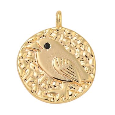 Gold Whispering Wren Charm for wholesale by The Charm Bar Company