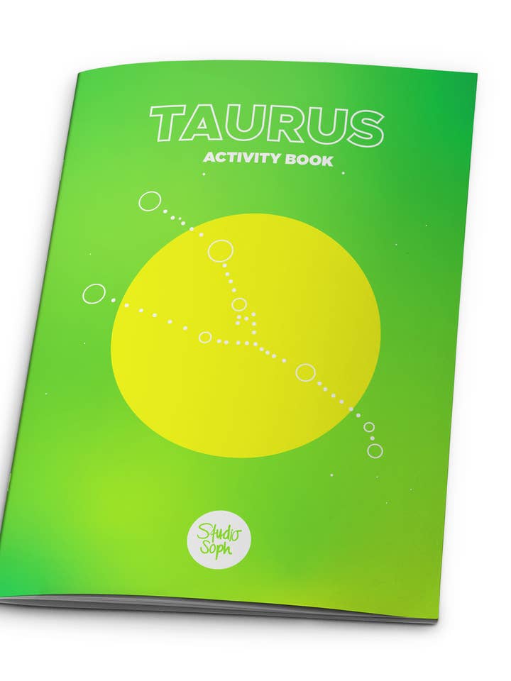 Taurus Activity Book for wholesale by Studio Soph (We Pay Your Import Fees - We Ship DDP)