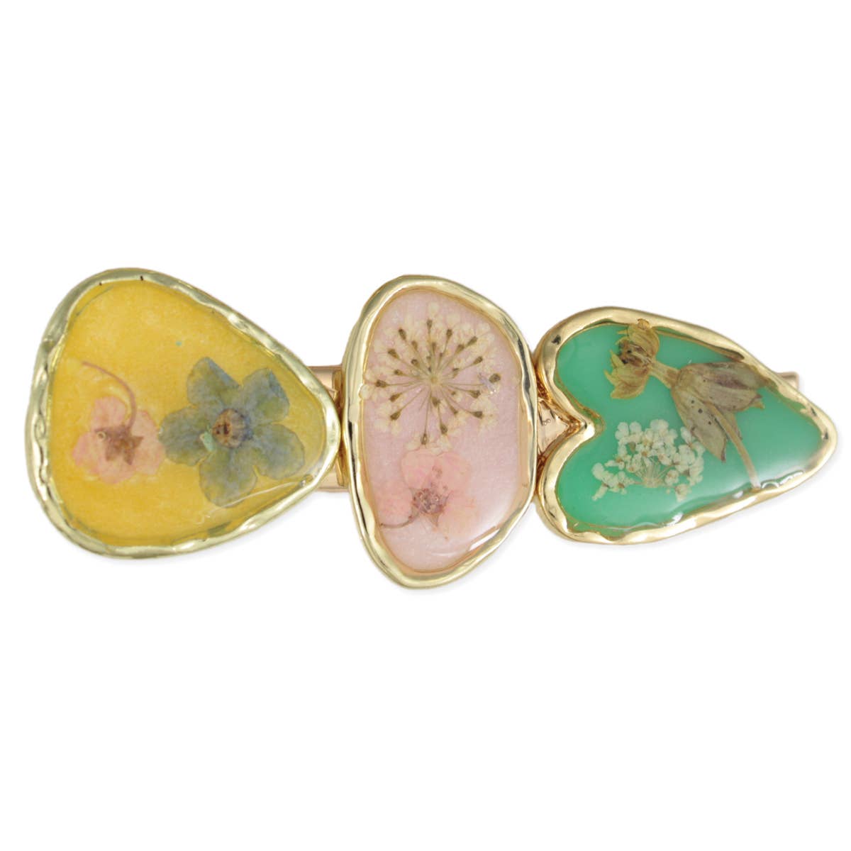 ZAD - Vente Barrette – femme - Barrette de Fleurs Séchées Pastel Éclatant2