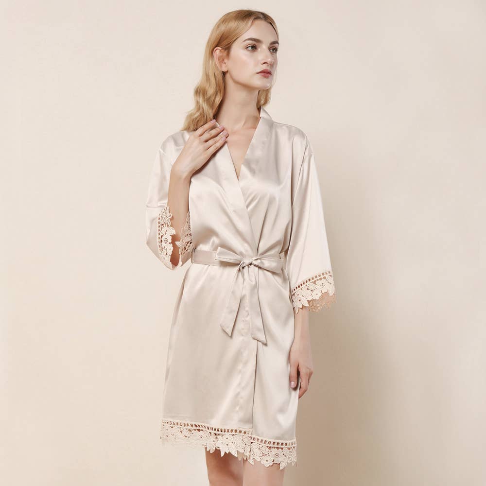 Simply Name It - Wholesale Robe - Women's - Satin Lace Robes - 9 colors8