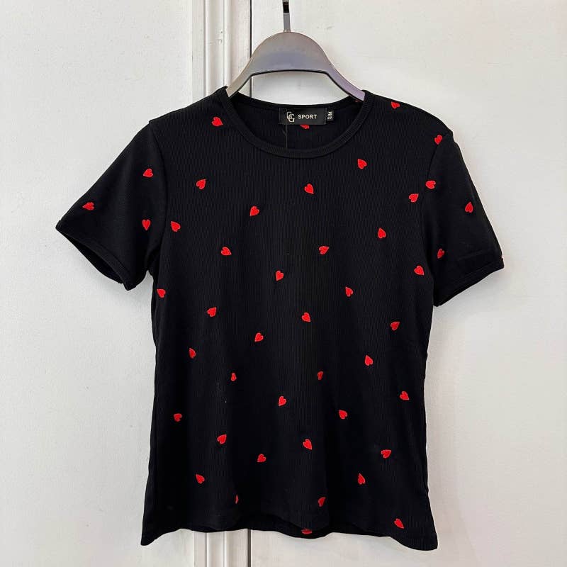 EASY MODE - Wholesale T-Shirt - Women's - Embroidered T-shirt top - 11083