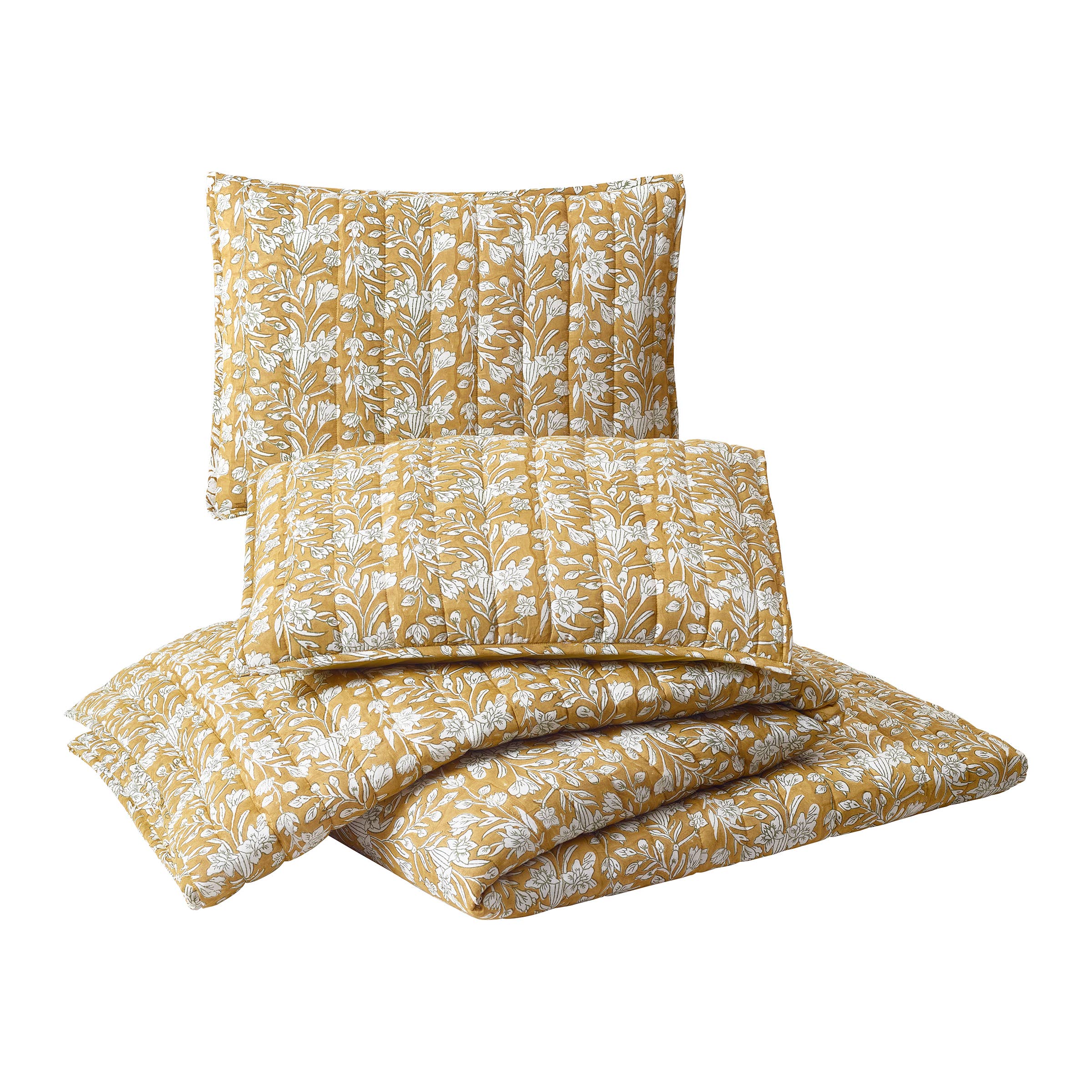 Peking Handicraft - Wholesale Quilt - BLOCK PRINT SKETCHED FLORAL QUILT - Laurel & Mayfair5