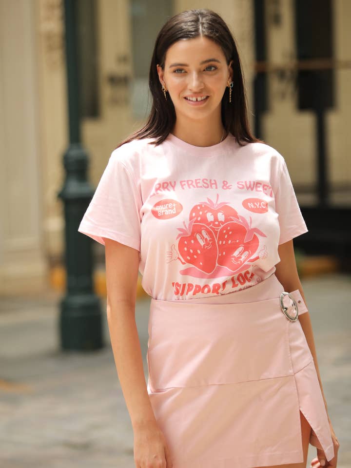Mure and Grand - Wholesale Screen Printed T-Shirt - Women's - Berry Fresh + Sweet Graphic Tshirt