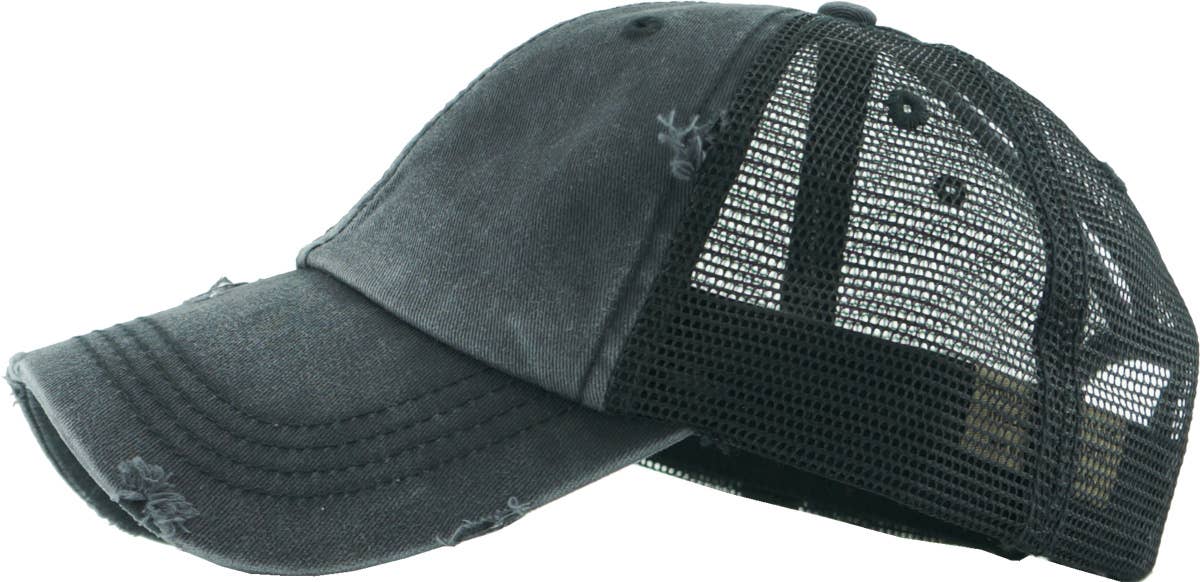 KBETHOS – Boné de beisebol - Mulher por atacado – Boné ajustável de malha com abertura para rabo de cavalo3