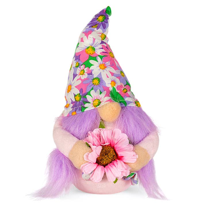 6'' Pink and Purple Fabric Gnome Easter Decoration for wholesale by Clever Monsters