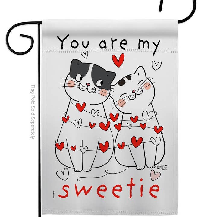 Two Group Flag Co – Großhandel Flagge – My Sweetie Kitten Frühlings-Valentinstag-Katzen-Deko-Flagge