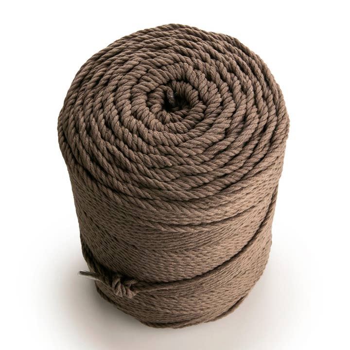 MB Cordas - Wholesale Cord - 3MM 3 Strand Twisted 1kg Macrame Cotton Cord BROWN 260-300m Macrame Rope 3 ply Craft String2