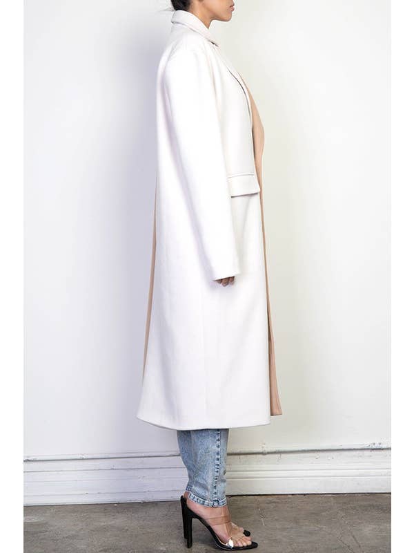 Sage Combo CT5767B Half And Half Contrast Heavy Coat for wholesale on Faire12