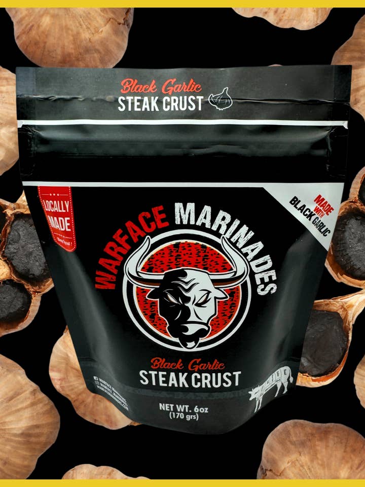 Black Garlic Steak Crust for wholesale by WARFACE MARINADES