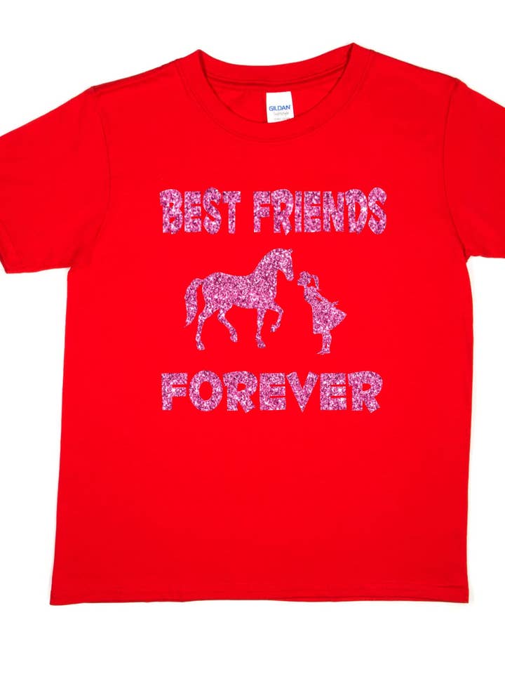 Best Friends Forever Horse Riding Birthday T-Shirt for wholesale by Print4U