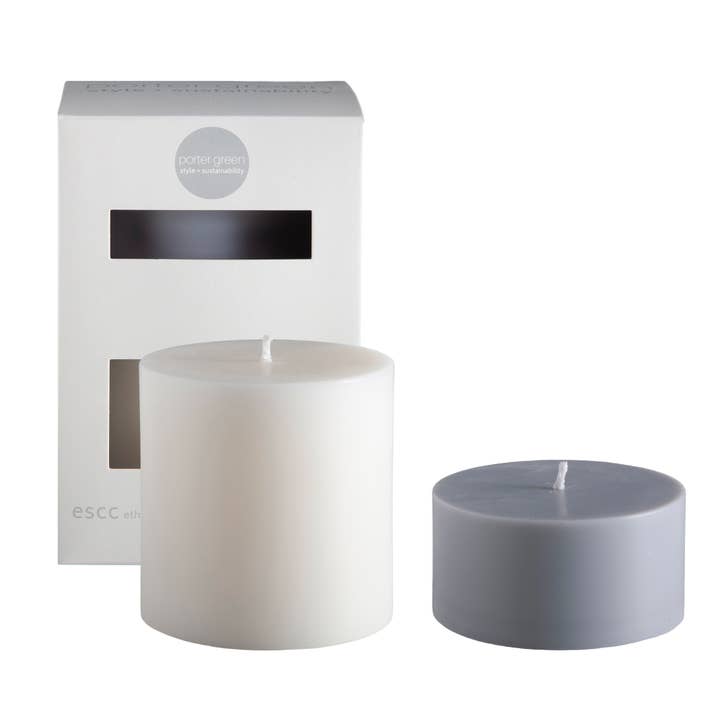 Blanc + Dove |Escc Lrg Pillar| Soy-blend Unscented Candles for wholesale by porter green | style + sustainability