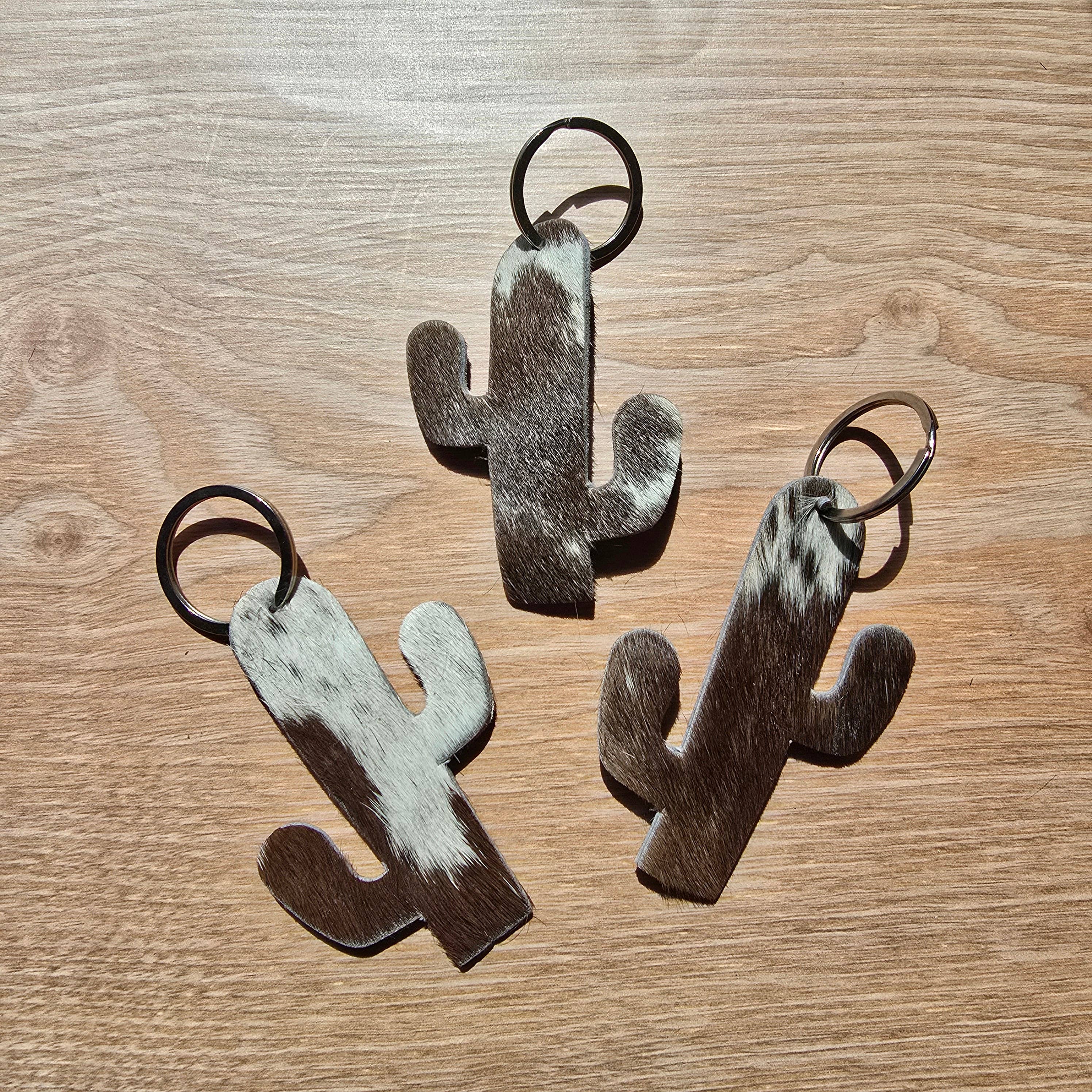 Ranchers Closet - Vente Porte-clés – unisexe - 10 pcs. Porte-clés en cuir véritable de cactus – Fait main en poils1