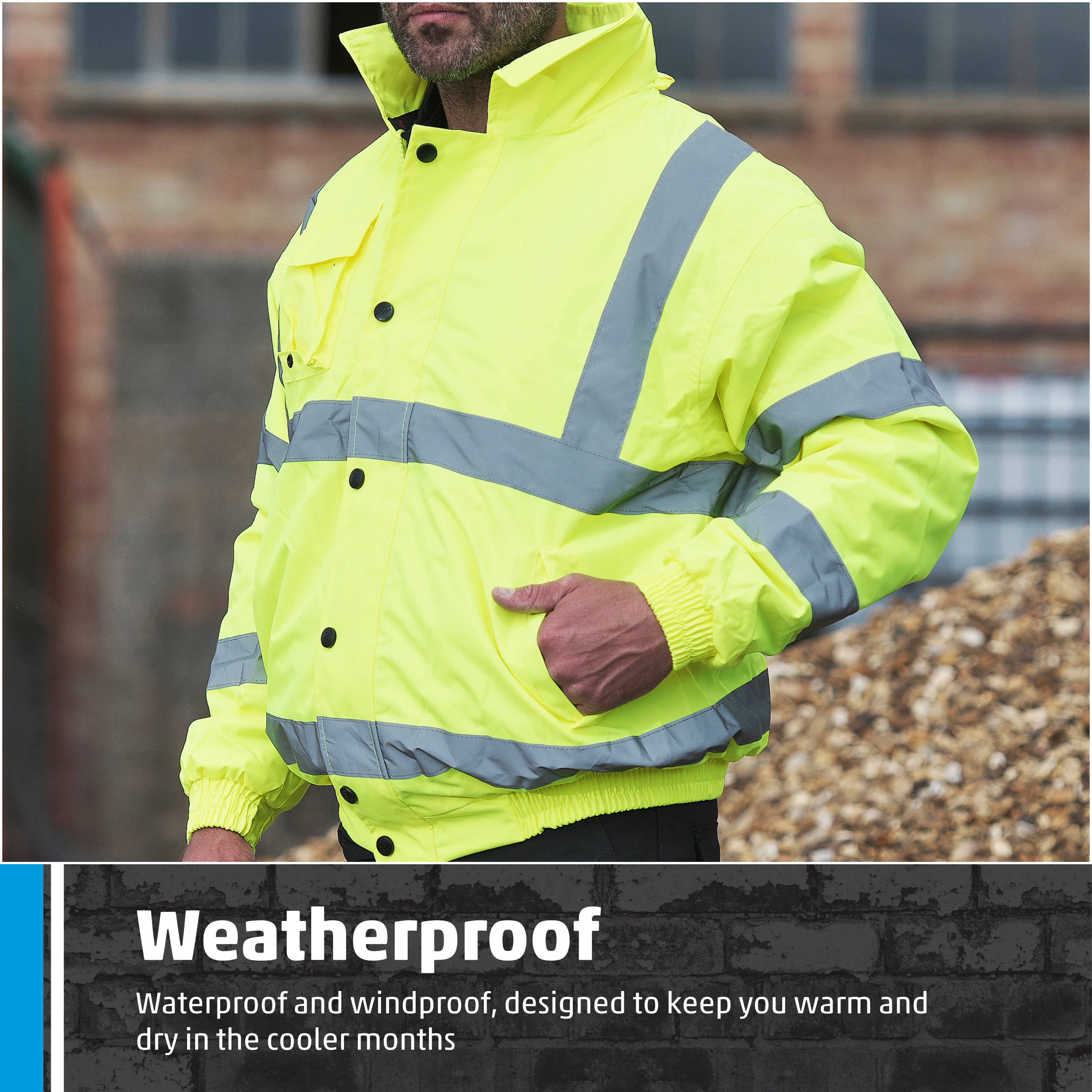 TuffStuff Workwear – wholesale Bomber jacket – Men's – Fort Hi Vis Bomber Jacket, Waterproof & Windproof5