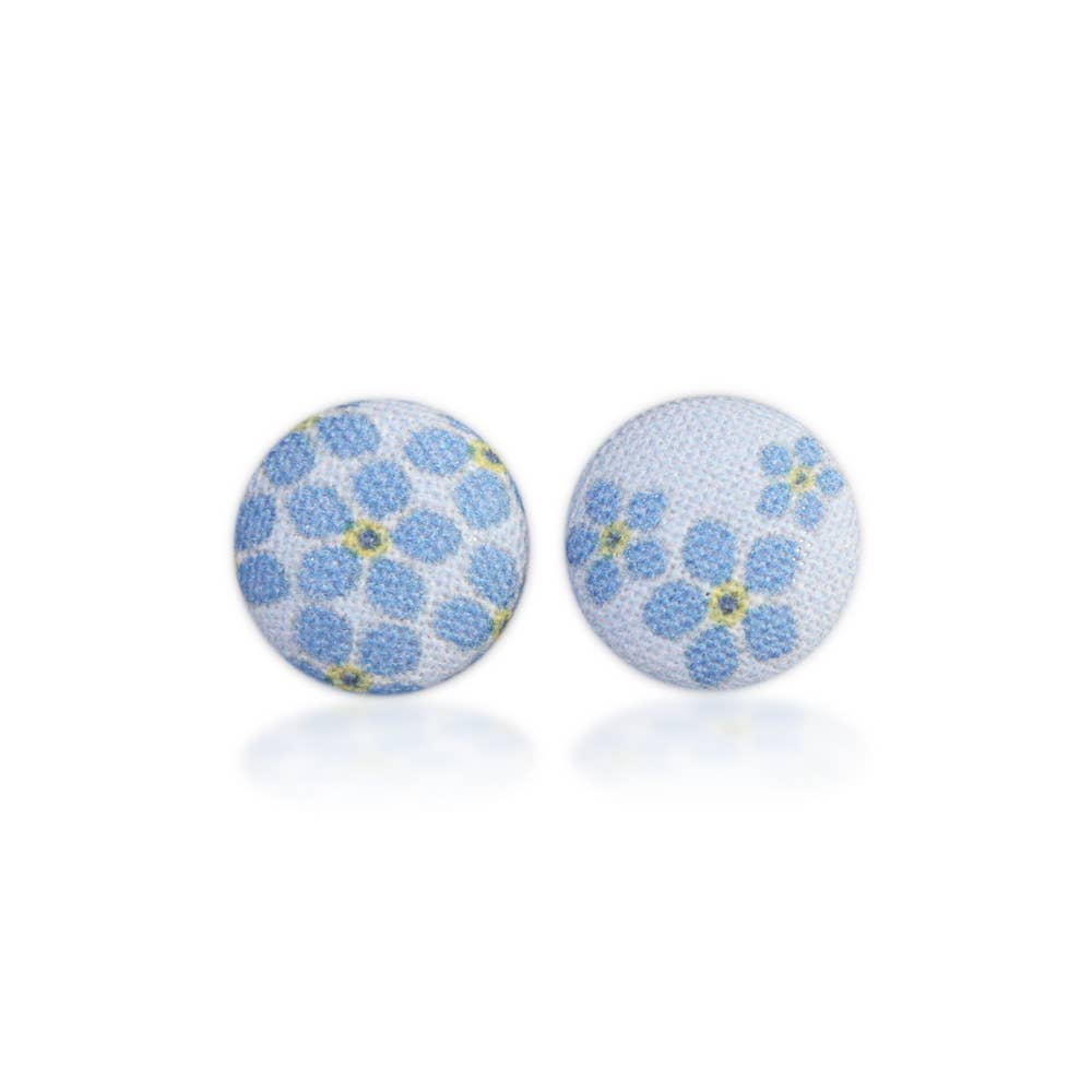 Rachel O's - Wholesale Stud/Post Earrings - Forget Me Not Fabric Button Earrings4