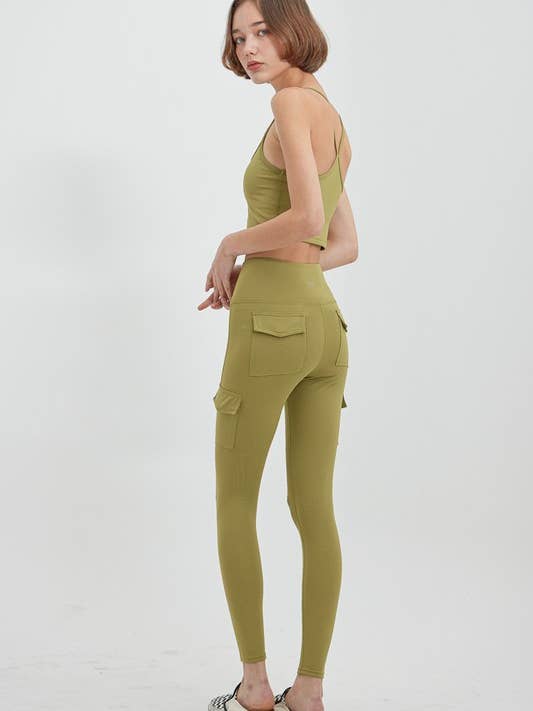 HP045 GETAILLEERDE LEGGING MET HOGE TAILLE ZAKKEN AAN DE ZIJKANT voor wholesale door HEIMISH