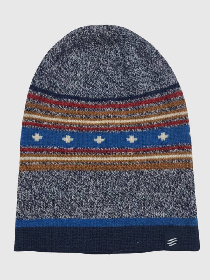 LE BONNET SLOUCHY MODERNE EN LAINE MÉRINOS FAIR ISLE pour la vente par United By Blue