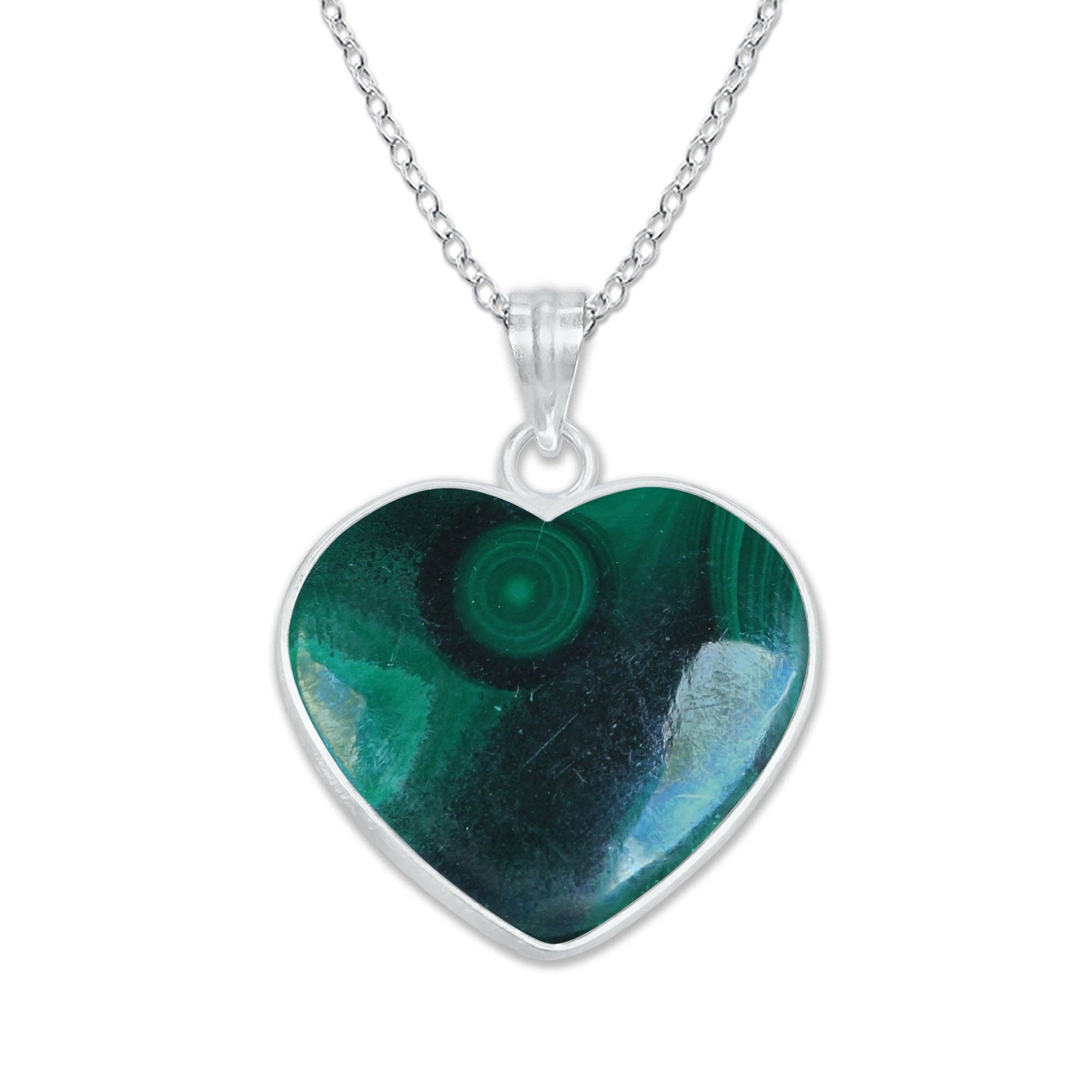 Handmade Jewels – wholesale Individual charm/pendant – Malachite Heart Pendants - Handmade, Silver Plated, Simple Works, Wholesale Crystal Jewelry2