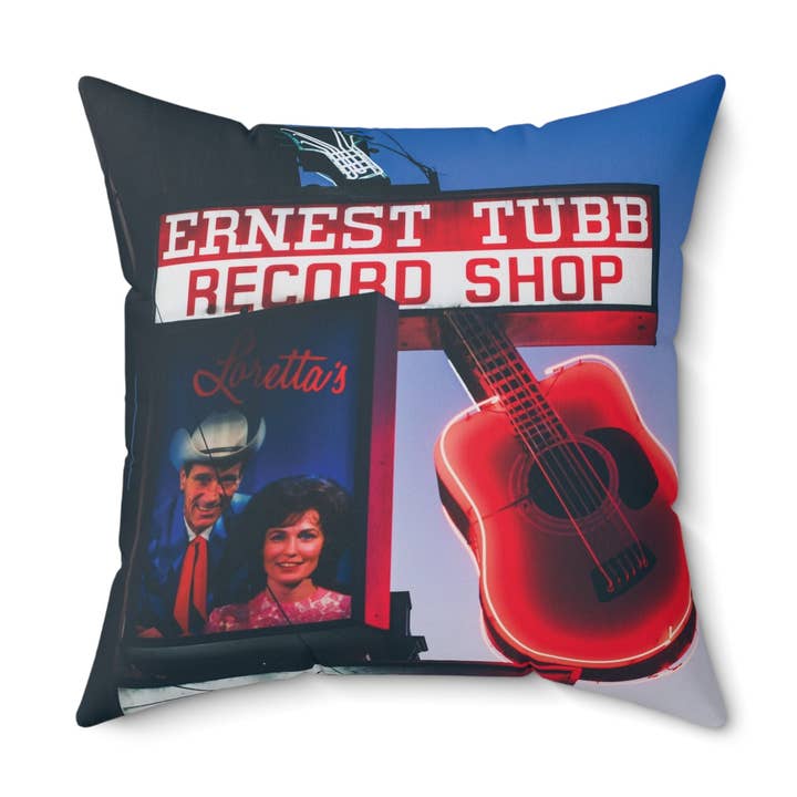 "Ernest Tubb Record Shop" Nashville, TN Photography Pillow for wholesale by Carper Creative Co.