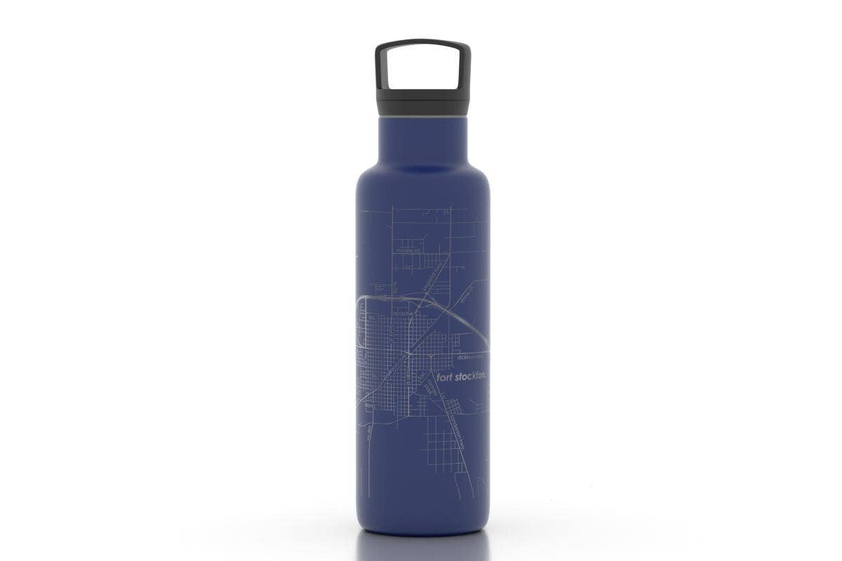 Well Told - Wholesale Water Bottle - CUSTOM ETCHED - U.S. City / Town Map - Water Bottle - 21 oz1