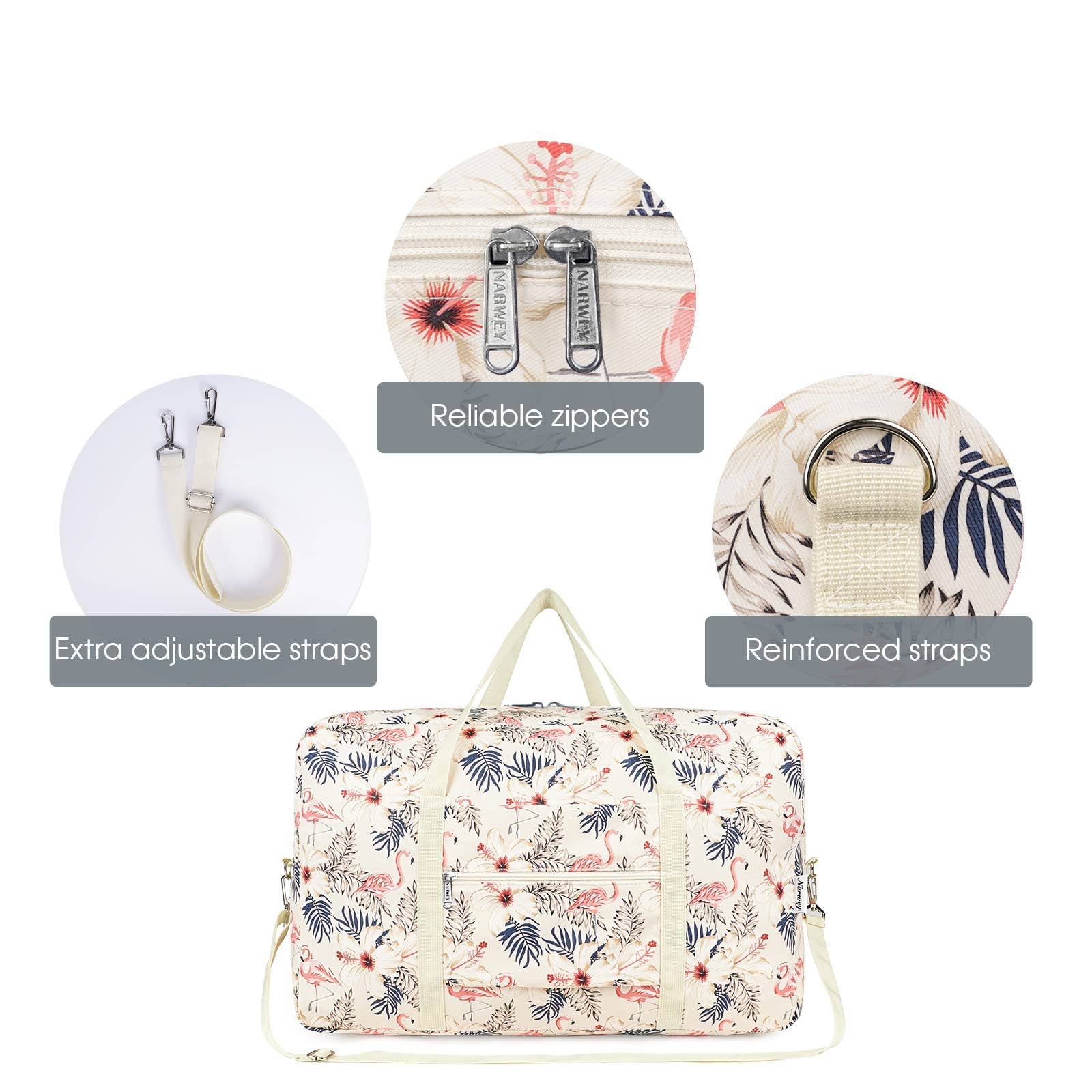 wandf - Venta al por mayor Bolsa de viaje - Unisex - Bolsa de viaje plegable NW3122 para equipaje de mano para estancia nocturna1