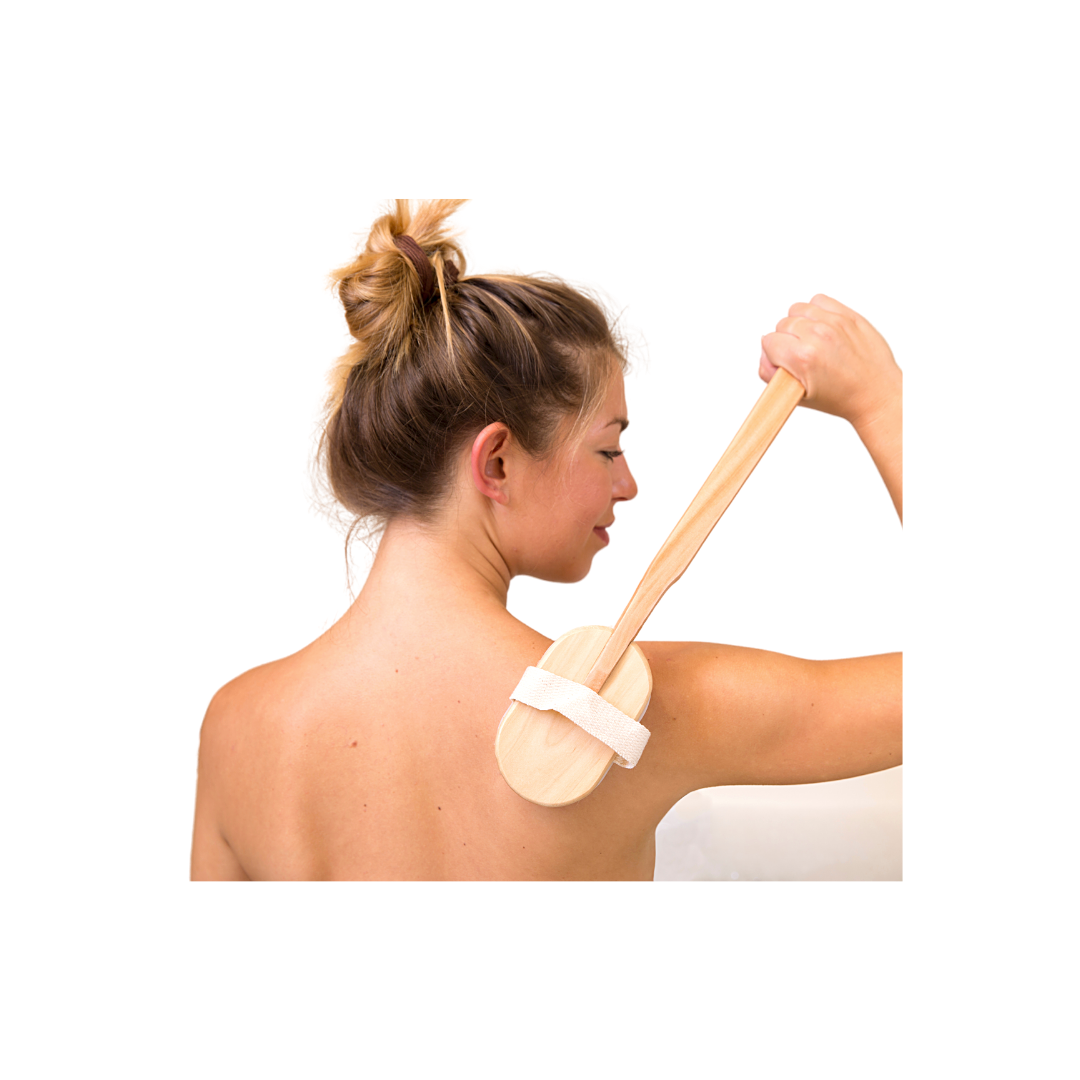 Kansa Organics - Wholesale Body Brush - Garshana Dry Brush (detachable 16" handle)4