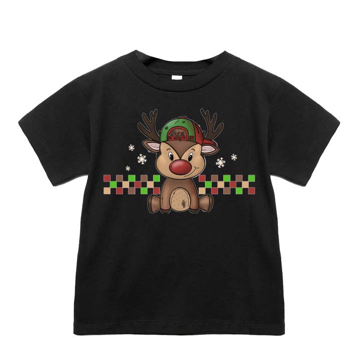 Camiseta Reindeer Boy, negra (para bebés, niños pequeños, jóvenes y adultos) para venta al por mayor de Micro Me