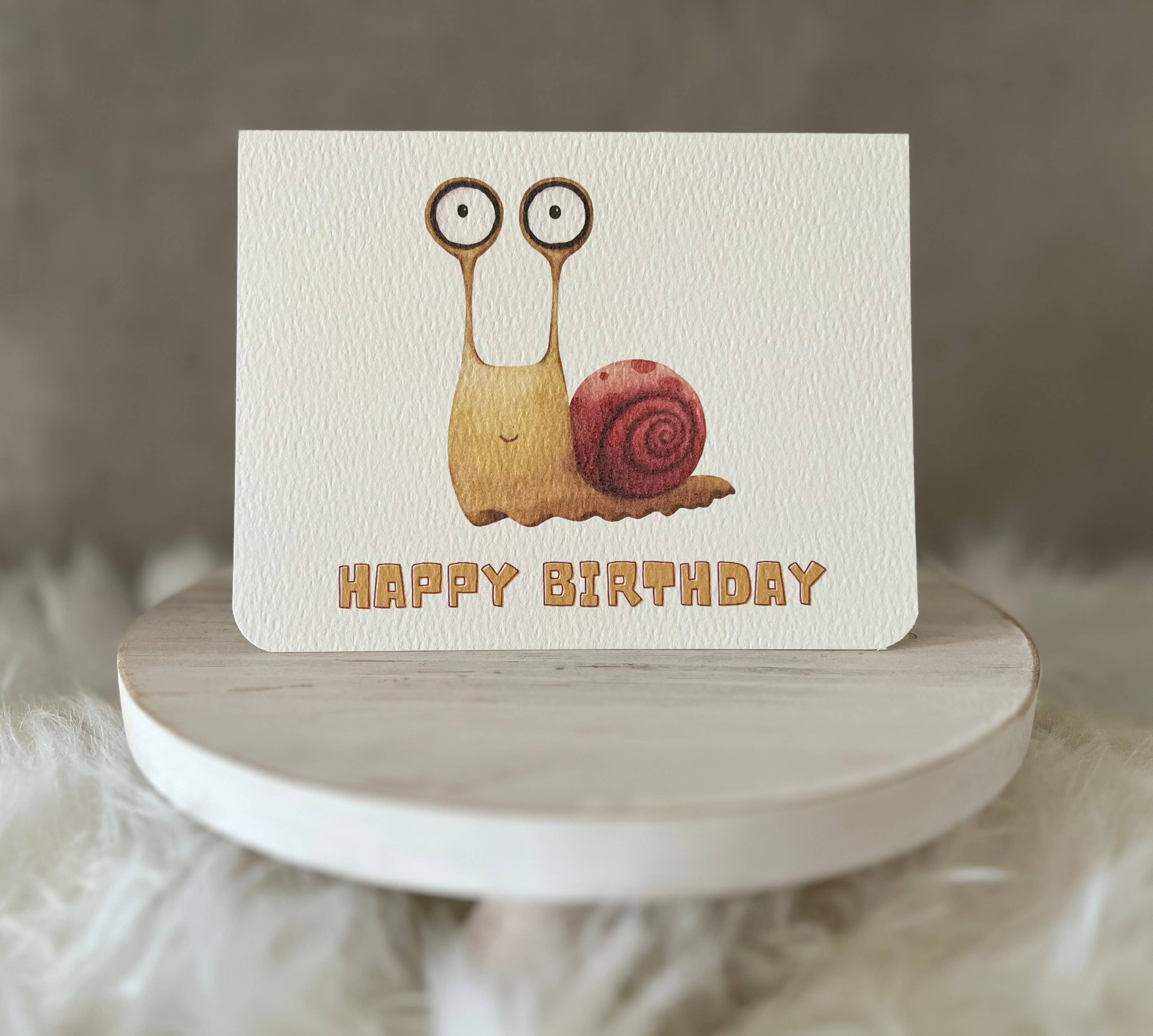 Paper Kuts - Wholesale Birthday Card - Happy Birthday Funny Snail Card Includes Kraft Envelope0