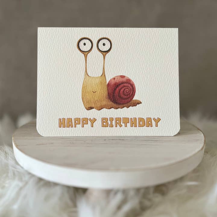 Paper Kuts - Wholesale Birthday Card - Happy Birthday Funny Snail Card Includes Kraft Envelope