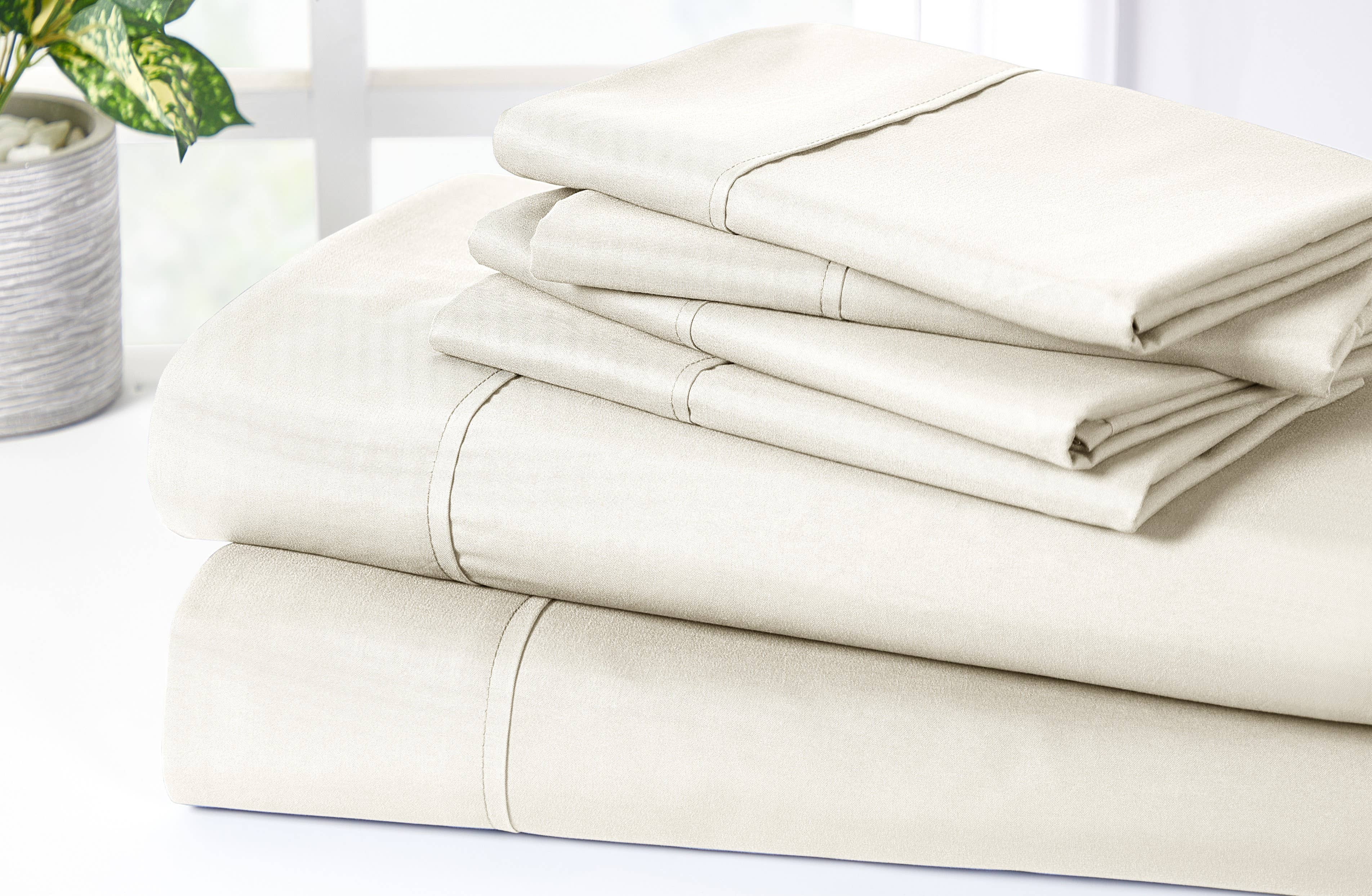 Bed Bath Fashions - Wholesale Sheet Set - Bibb Home 2000 Count 6-Piece Bamboo Sheet Set with Suregrip30