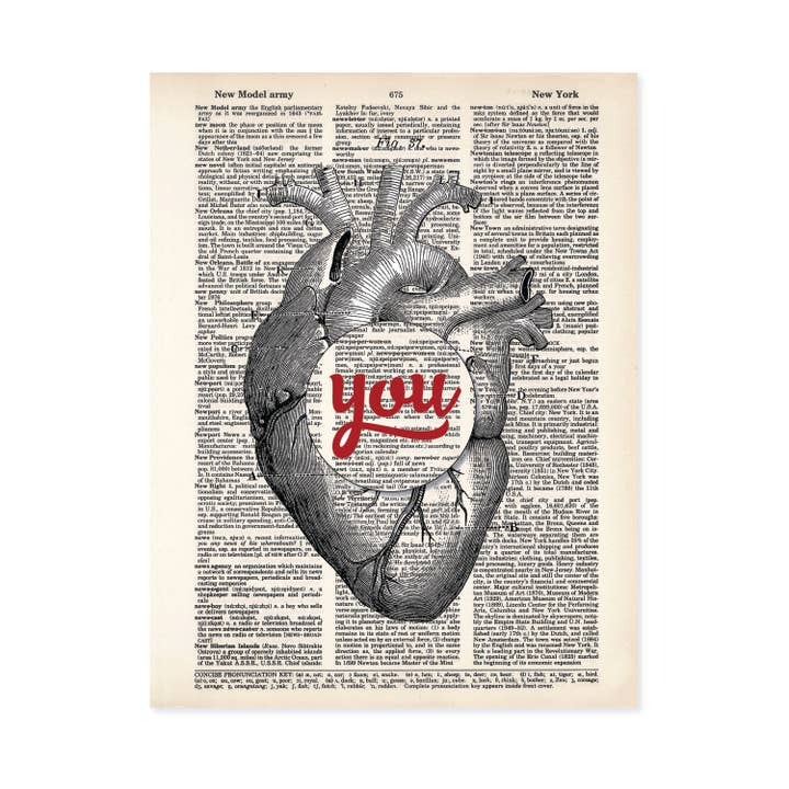 You in Anatomical Heart - Ordbog Sidekunst for engroshandel hos Blue Twist & Co