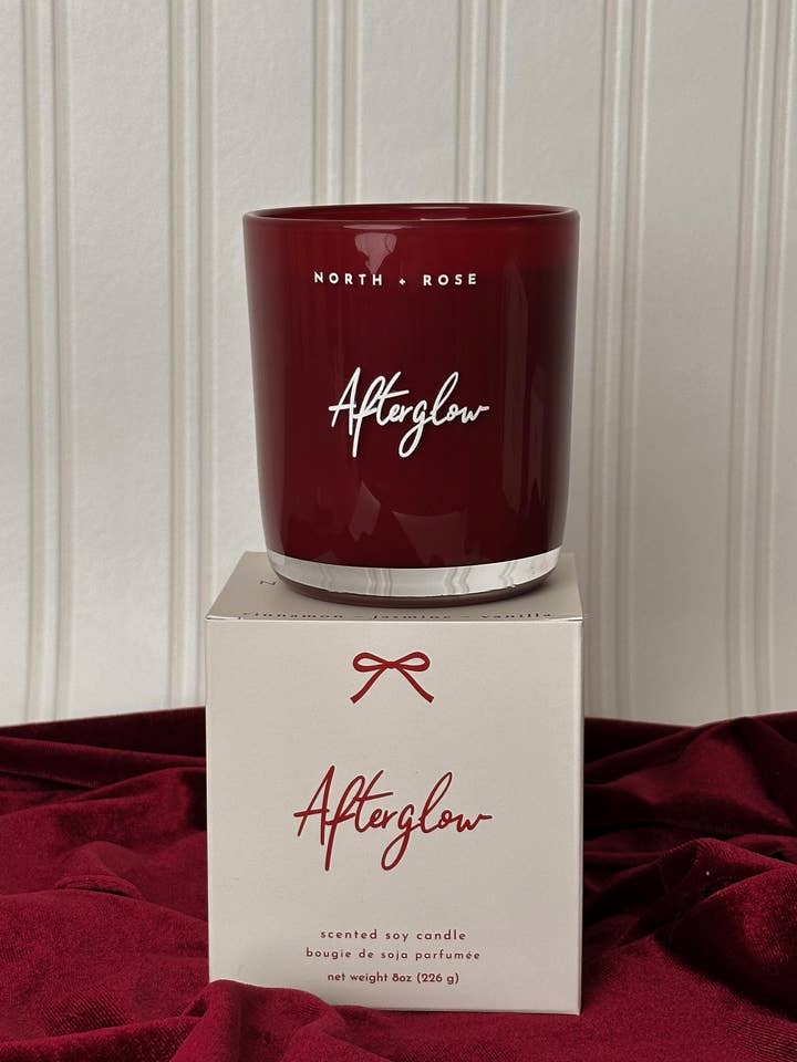 Nachglühen - Valentinstag Sojawachskerze - 8oz Rotes Glas für den Großhandel von North + Rose