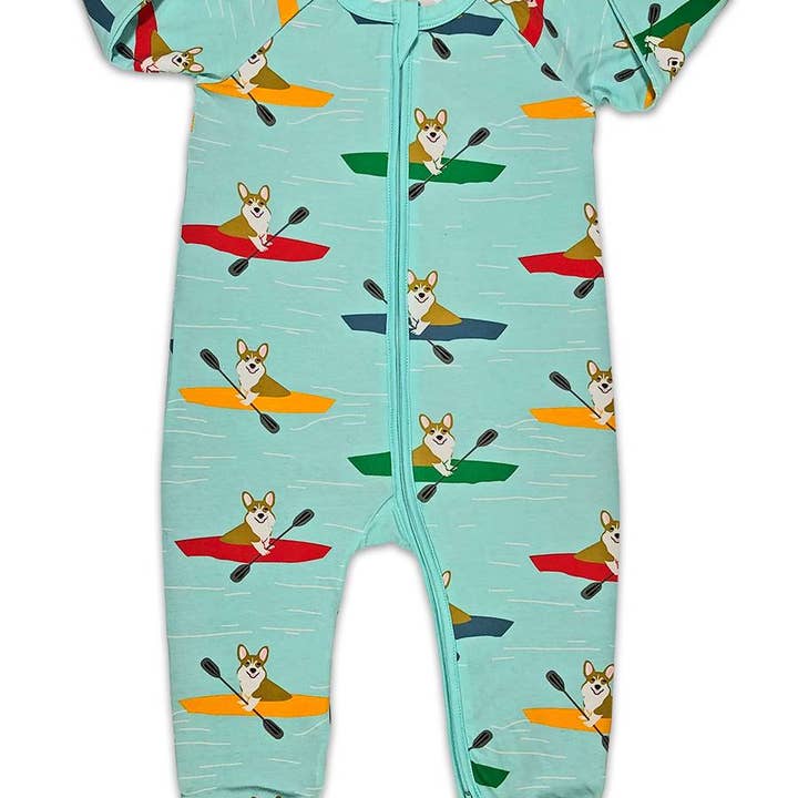 Crogi's Kayaking, Blue Baby Pajamas for wholesale by Good Luck Sock