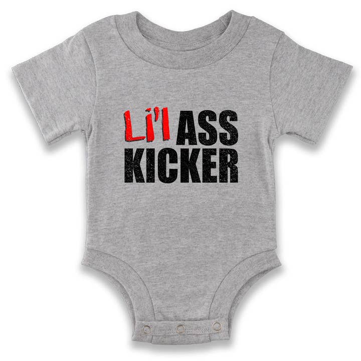 Pop Threads - Wholesale Bodysuit (Non-Footed) - Baby - Lil Ass Kicker Funny Zombie Apocalyse Baby Bodysuit