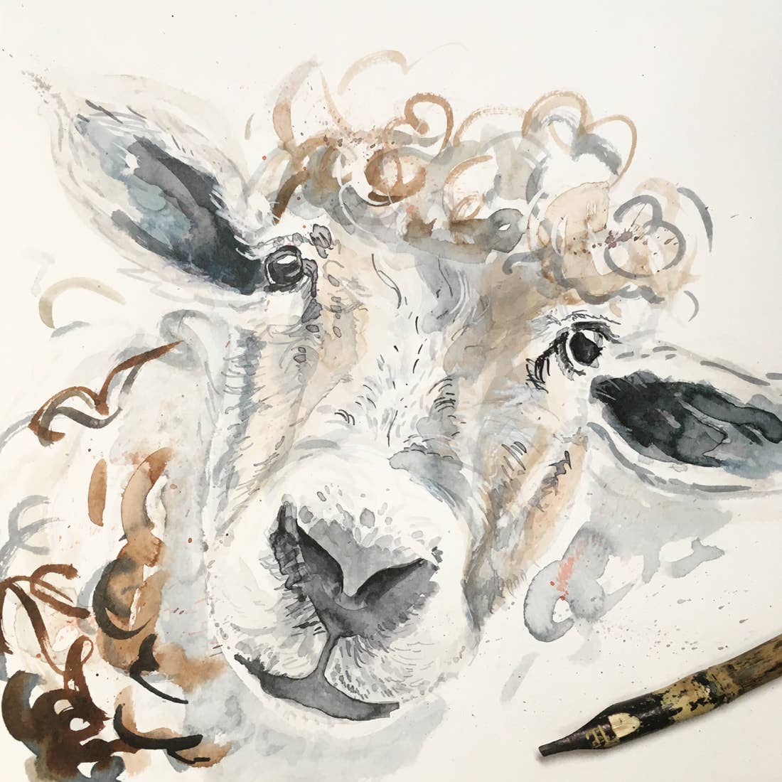 Kate Moby - Wholesale Art Print - Inky Sheep Luxury Giclee Unframed Print1