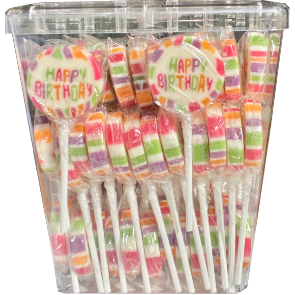 ADG Diffusion - Wholesale Lollipop - ROCK “HAPPY BIRTHDAY” LOLLIPOPS - Display of 100 lollipops3