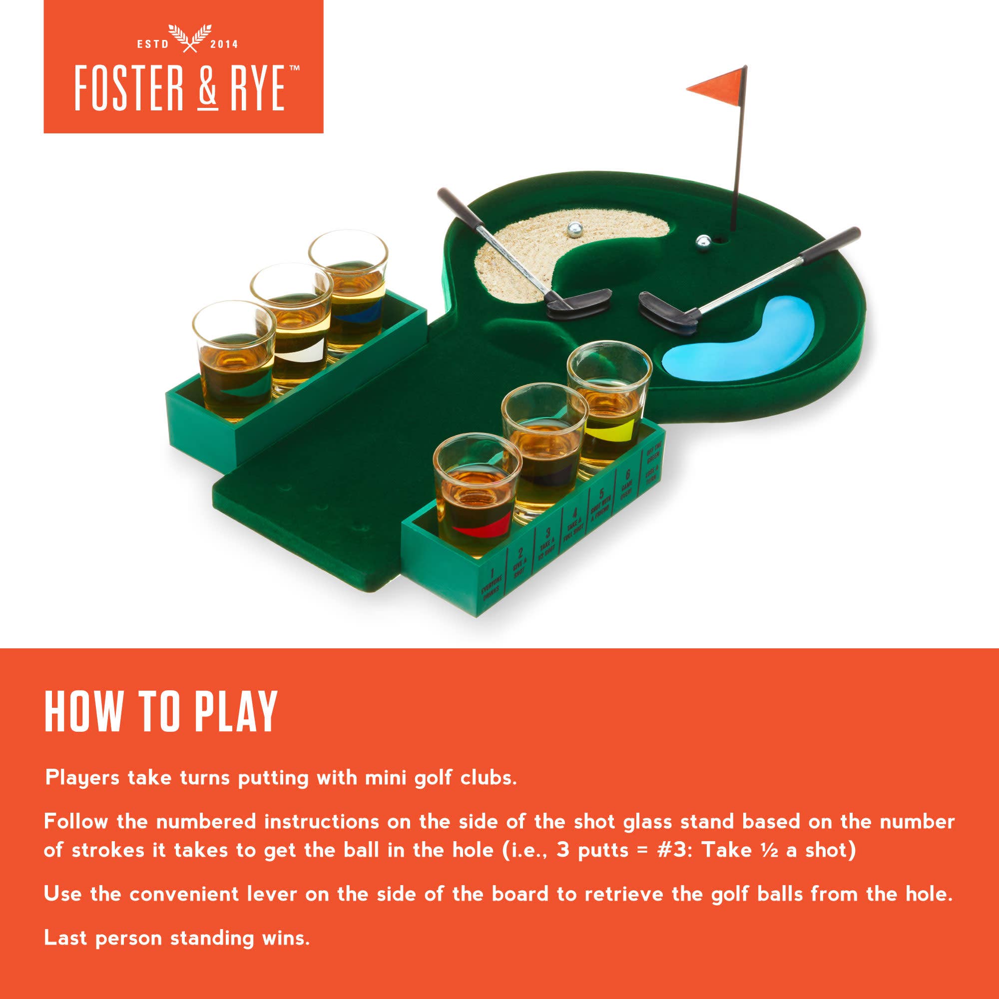 Foster & Rye - Wholesale Board Game - Putt and Shot Mini Golf Drinking Game4