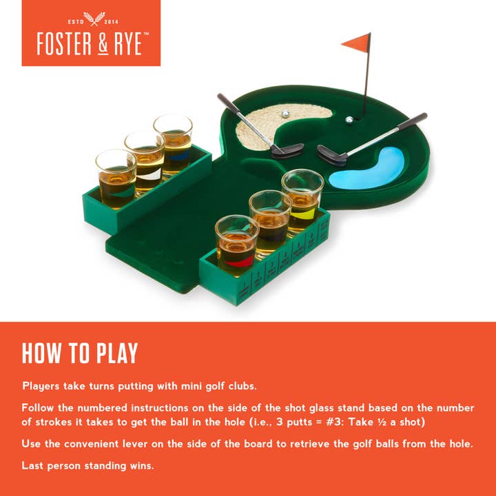 Foster & Rye - Wholesale Board Game - Putt and Shot Mini Golf Drinking Game4